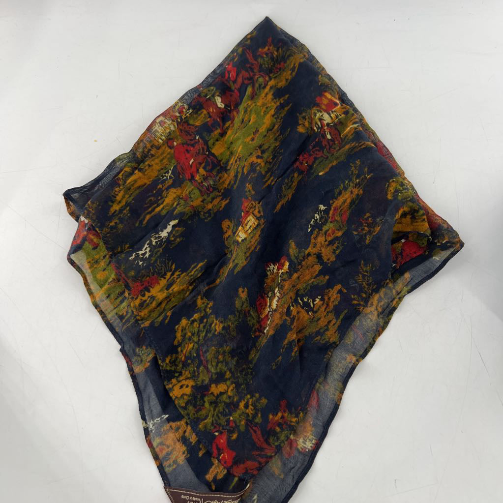 landscape print square scarf