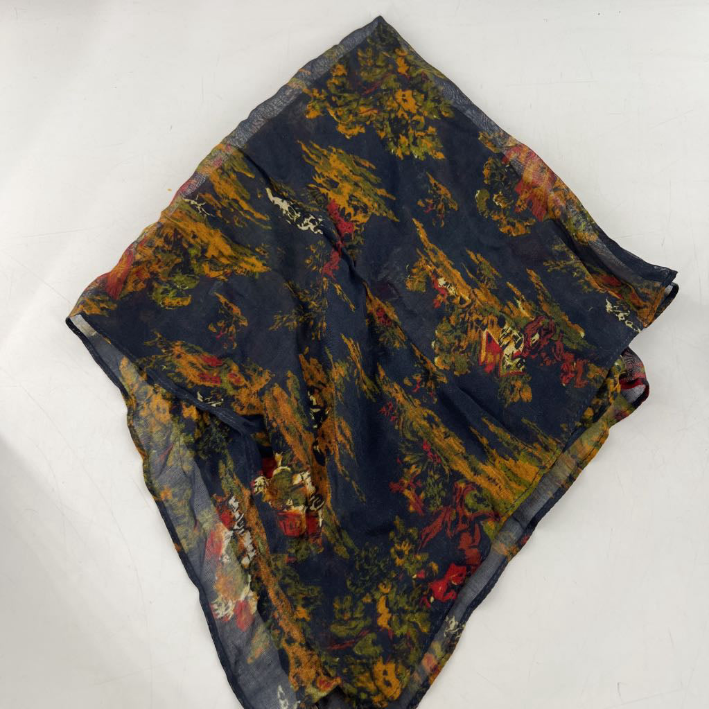 landscape print square scarf