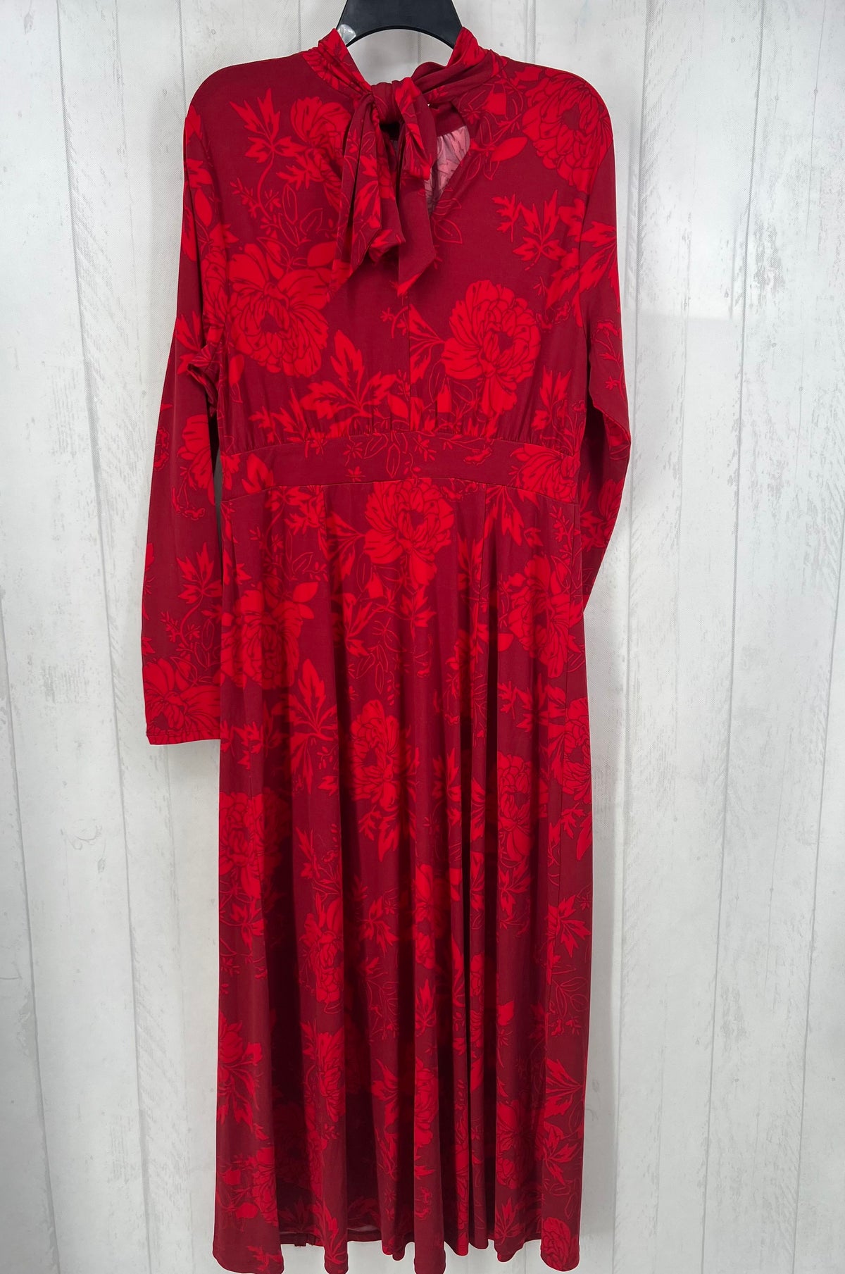 14/16 flo print hi-neck l/s dress