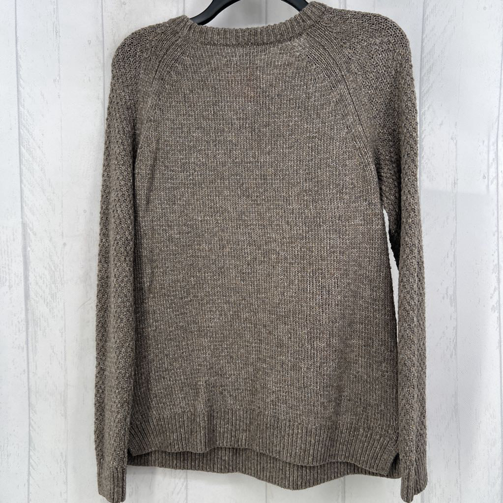 S cable knit round neck sweater