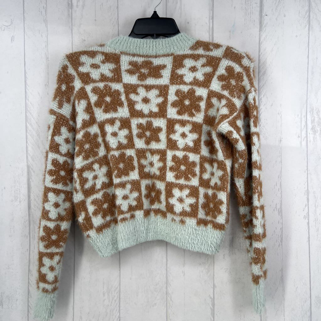 S flo print colorblock sweater