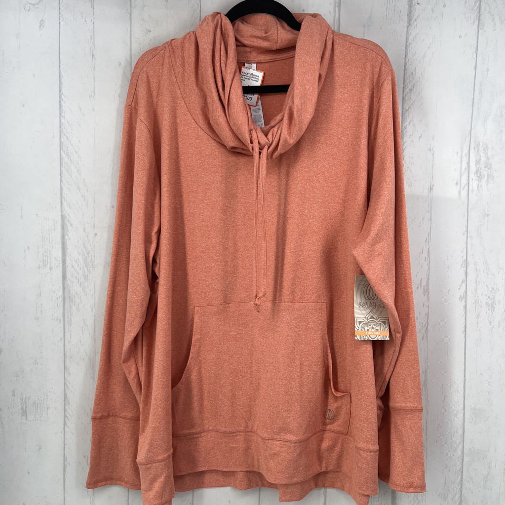 3X marled hooded l/s pullover
