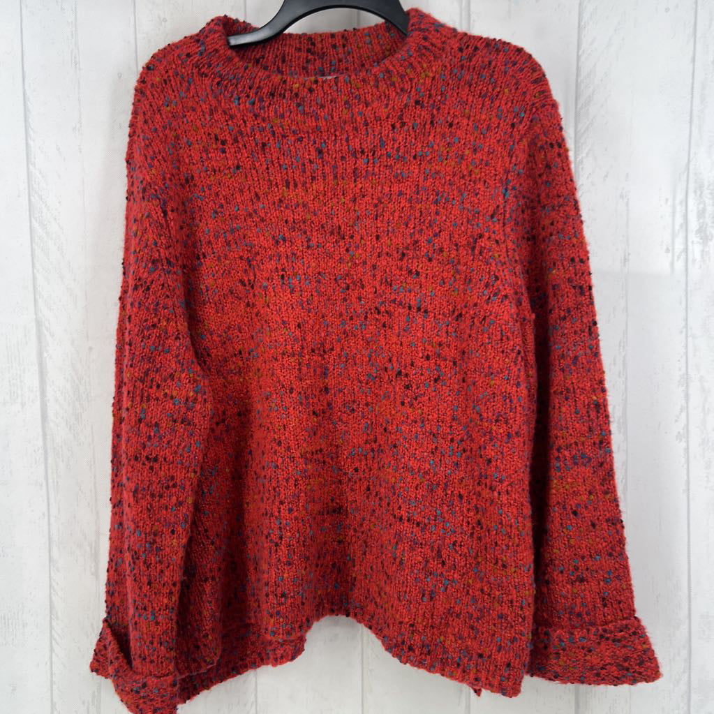 XL crewneck confetti-knit sweater