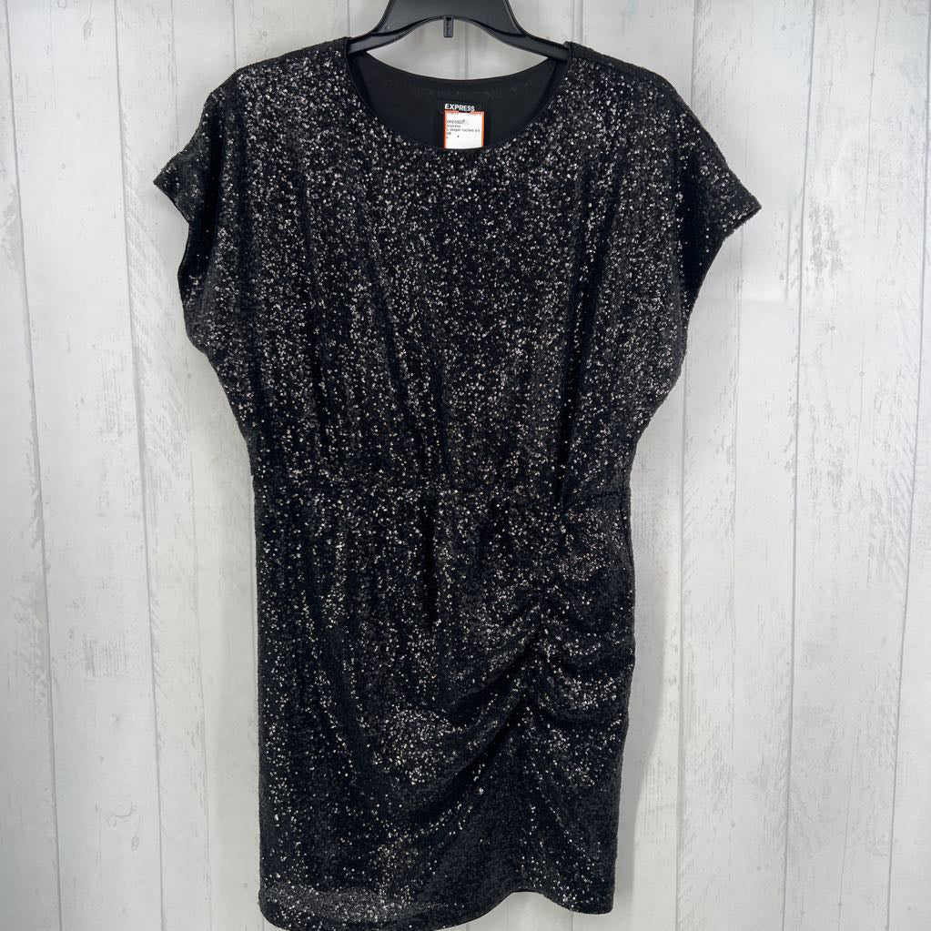 L sequin ruched s/s dress