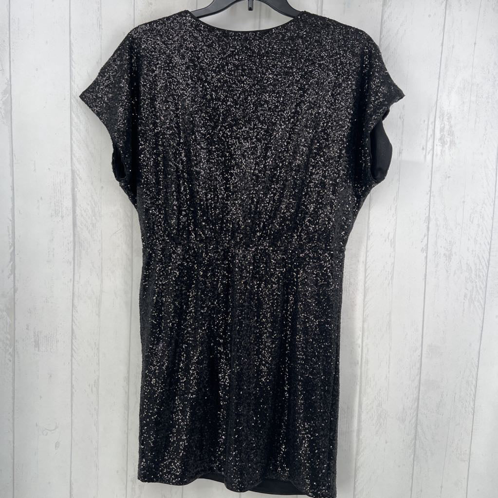 L sequin ruched s/s dress