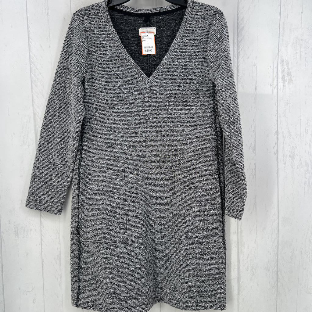 M knit v-neck l/s dress