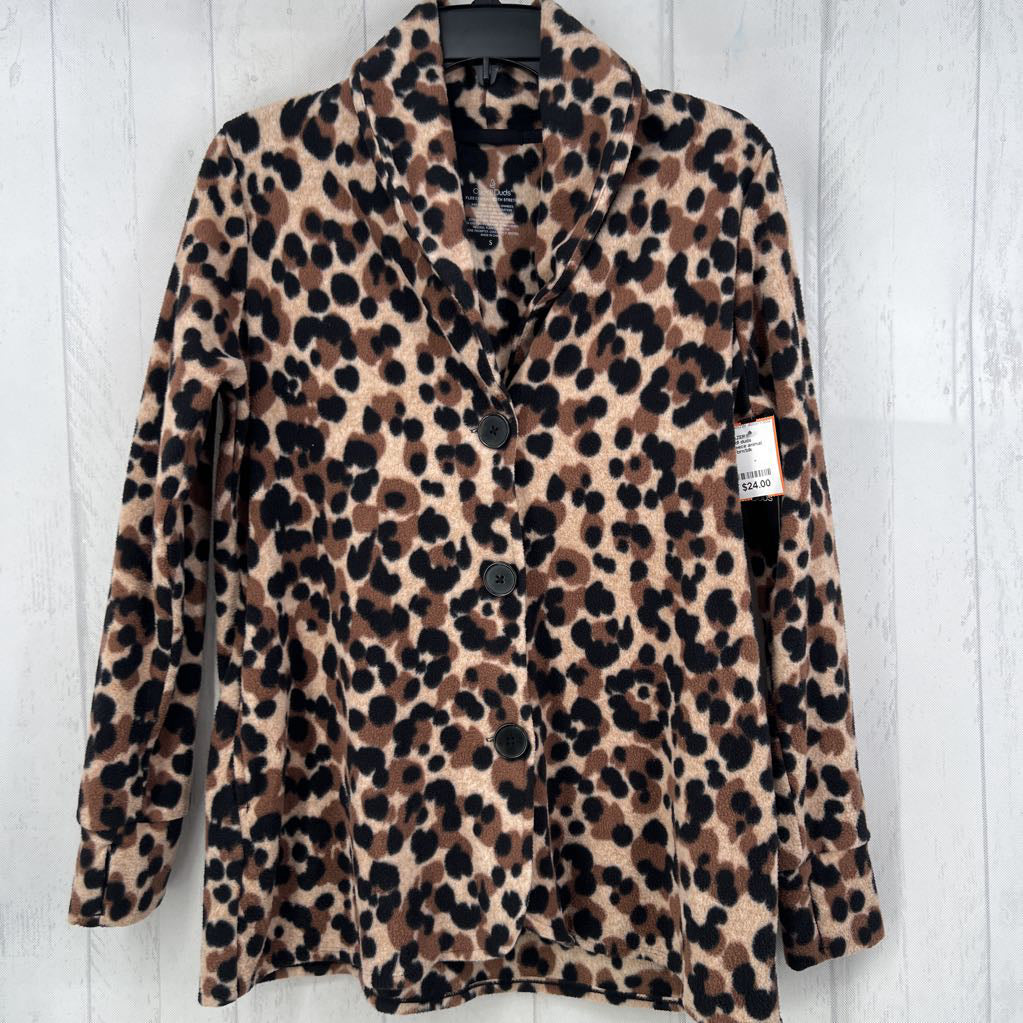 S fleece animal print jacket