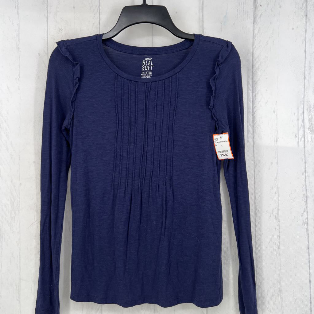 XS smocked l/s tee