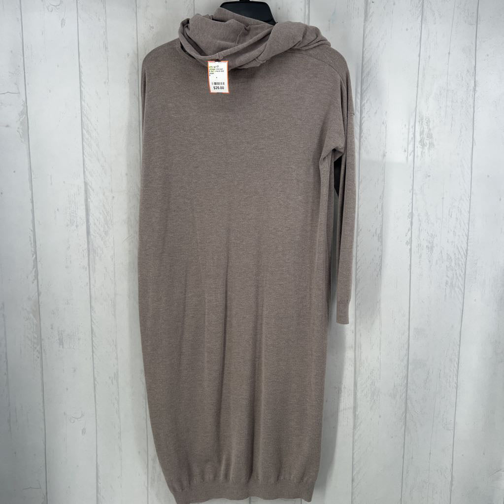 S 2pc v-neck knit dress w/ scarf