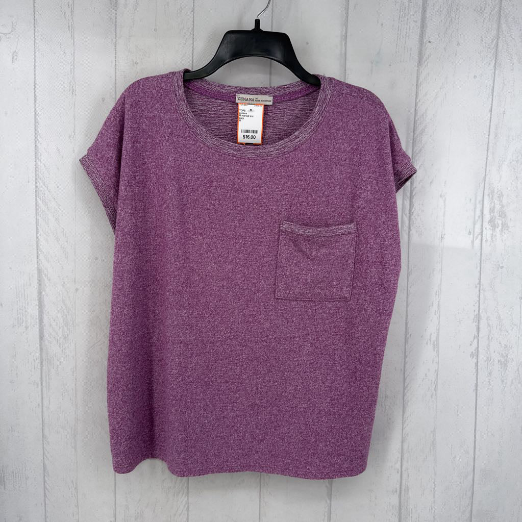 M marled s/s pocket tee