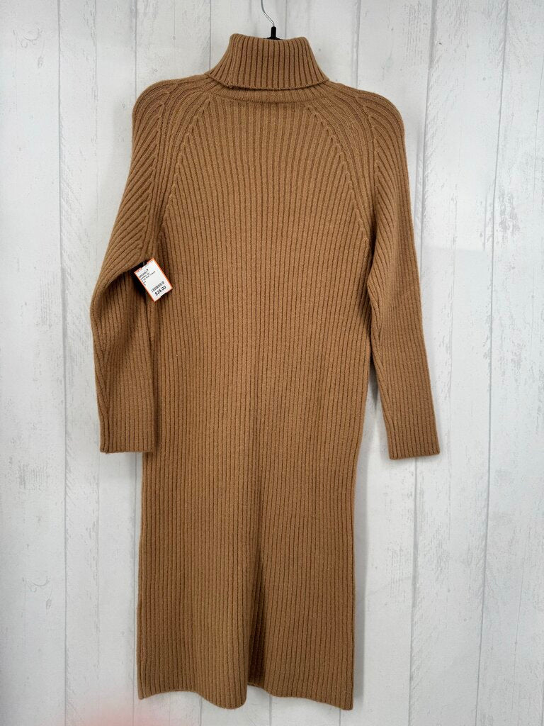 S rib knit t-neck sweater dress