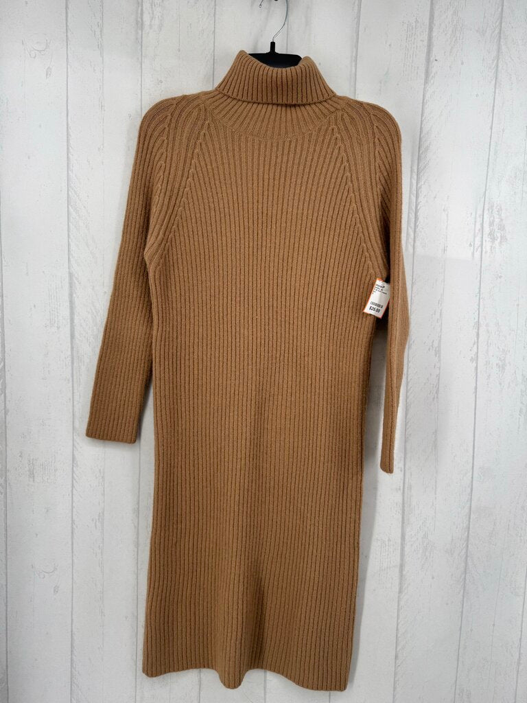 S rib knit t-neck sweater dress