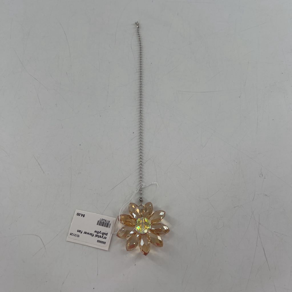 crystal flower fan pull-yllw