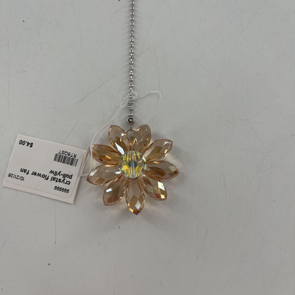 crystal flower fan pull-yllw