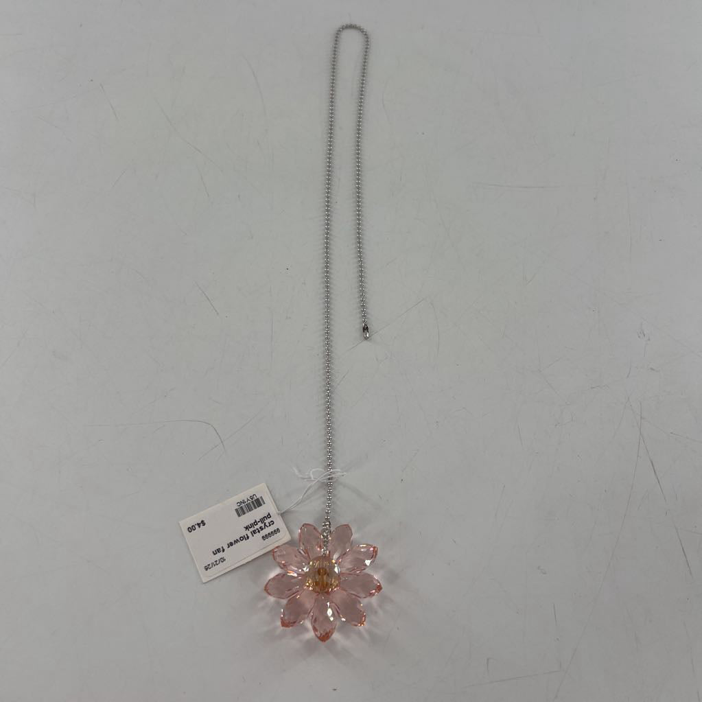 crystal flower fan pull-pink