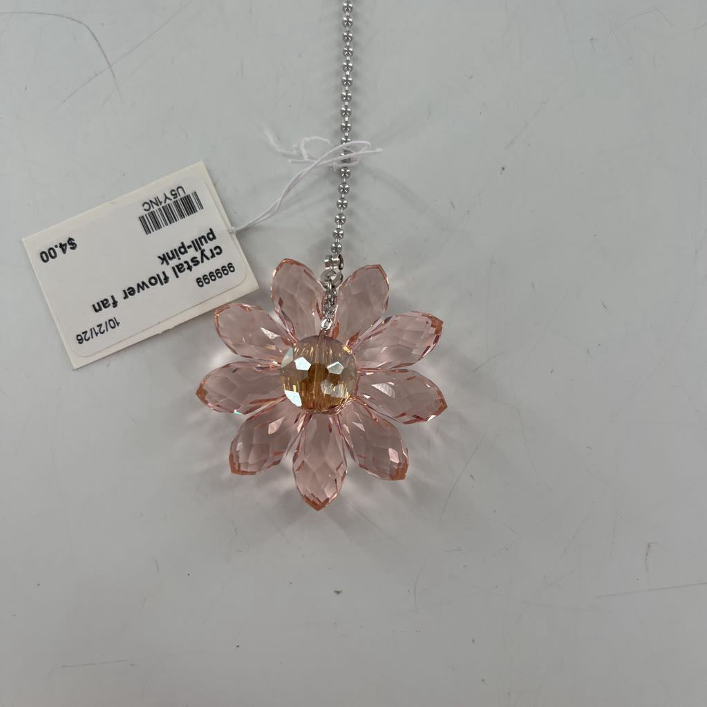 crystal flower fan pull-pink