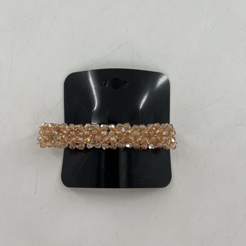 beaded hair-clip - champagne