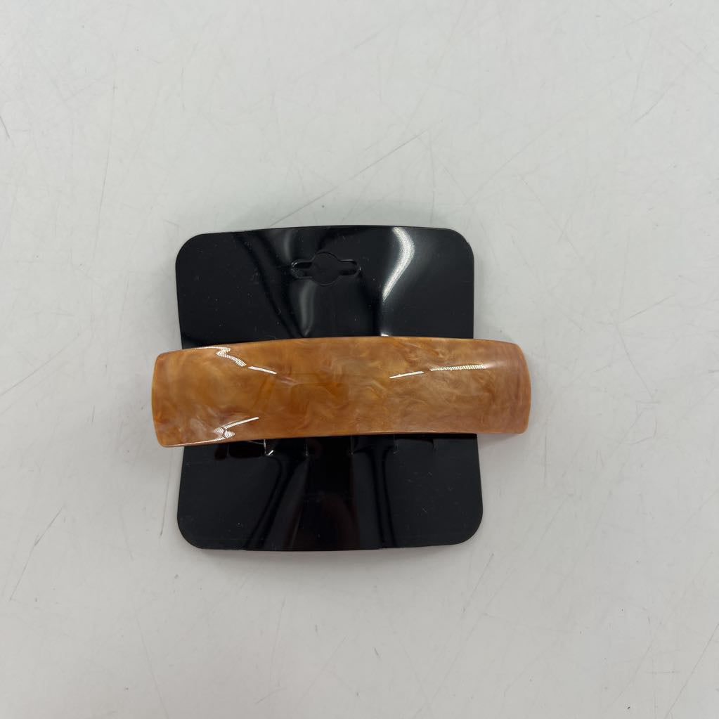 marbled acrylic hair-clip - gold
