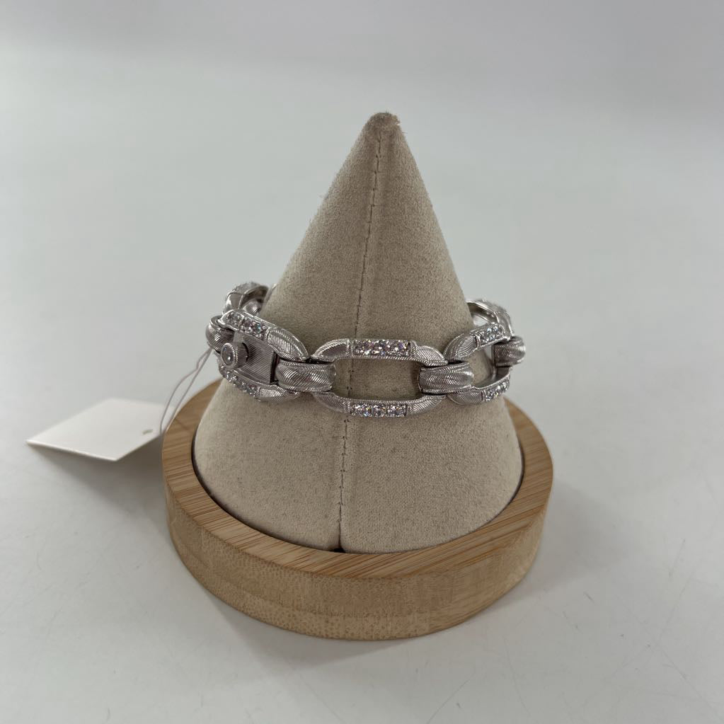 silver rhinestone link bracelet