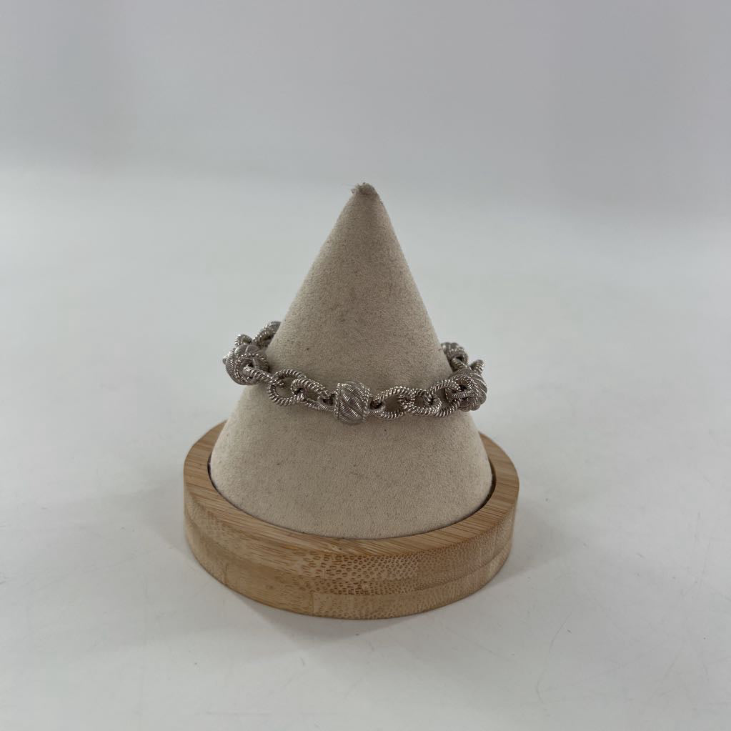 .925 silver textured rope style bracelet