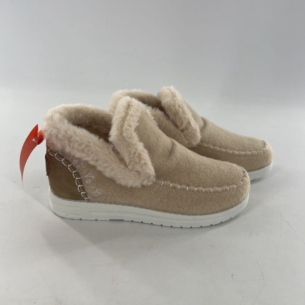 7 faux fur lined slip on bootie