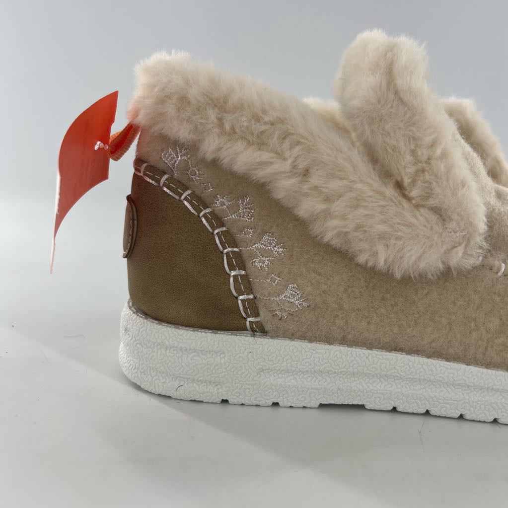 7 faux fur lined slip on bootie