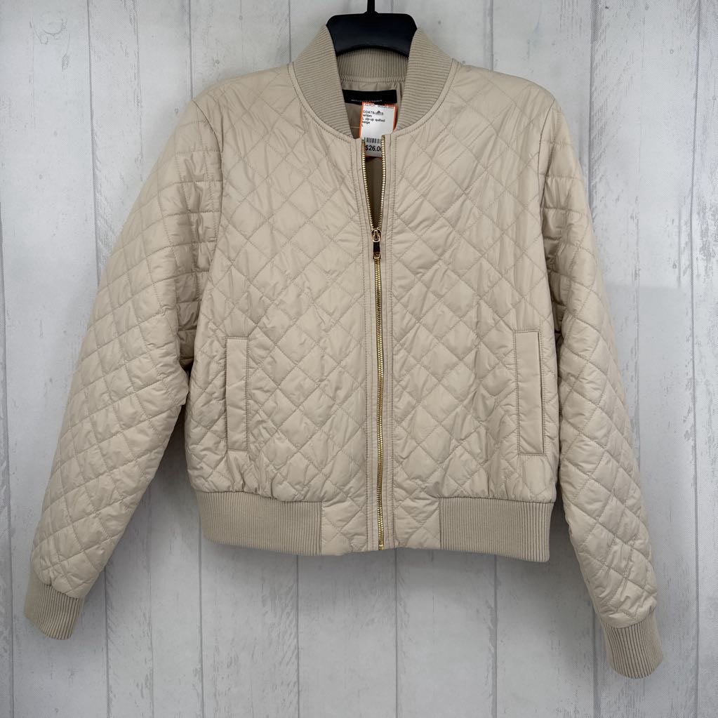 L zip-up quilted jacket
