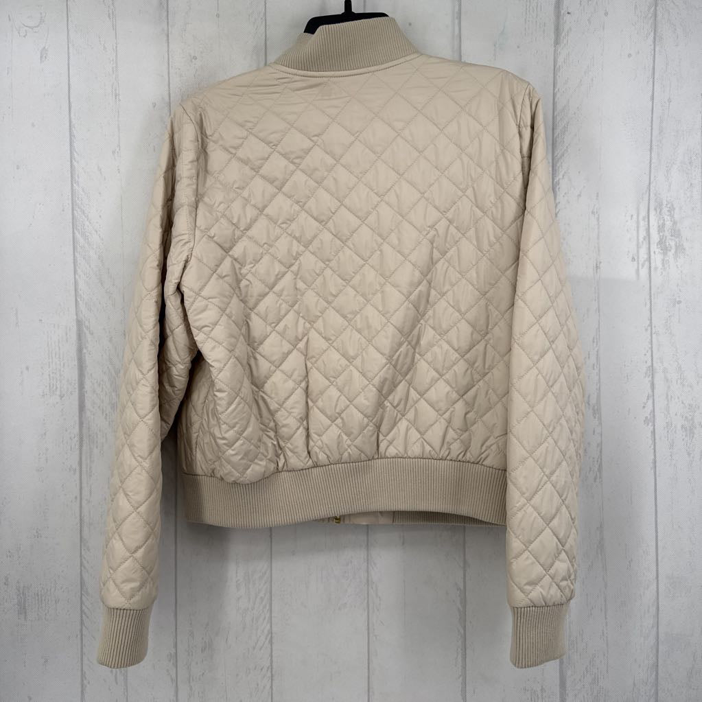 L zip-up quilted jacket