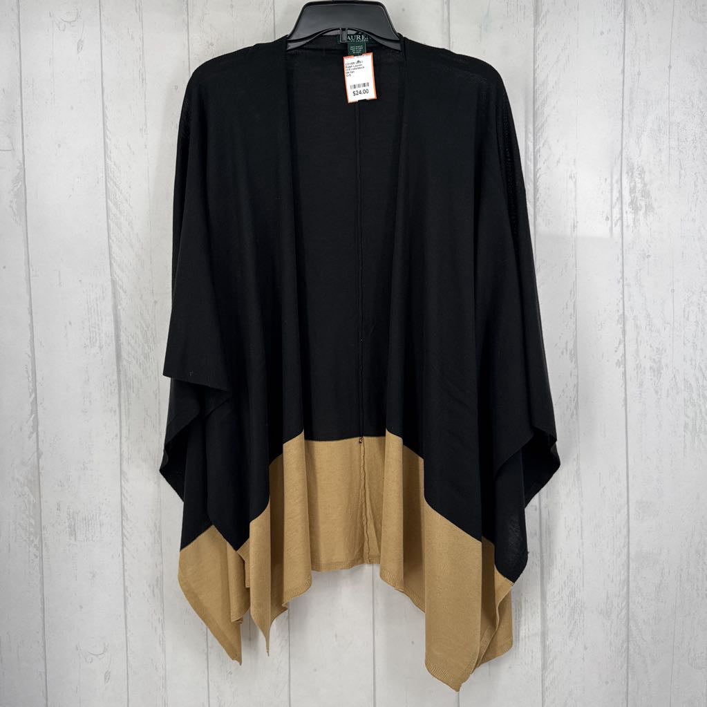 O/S colorblock ruana