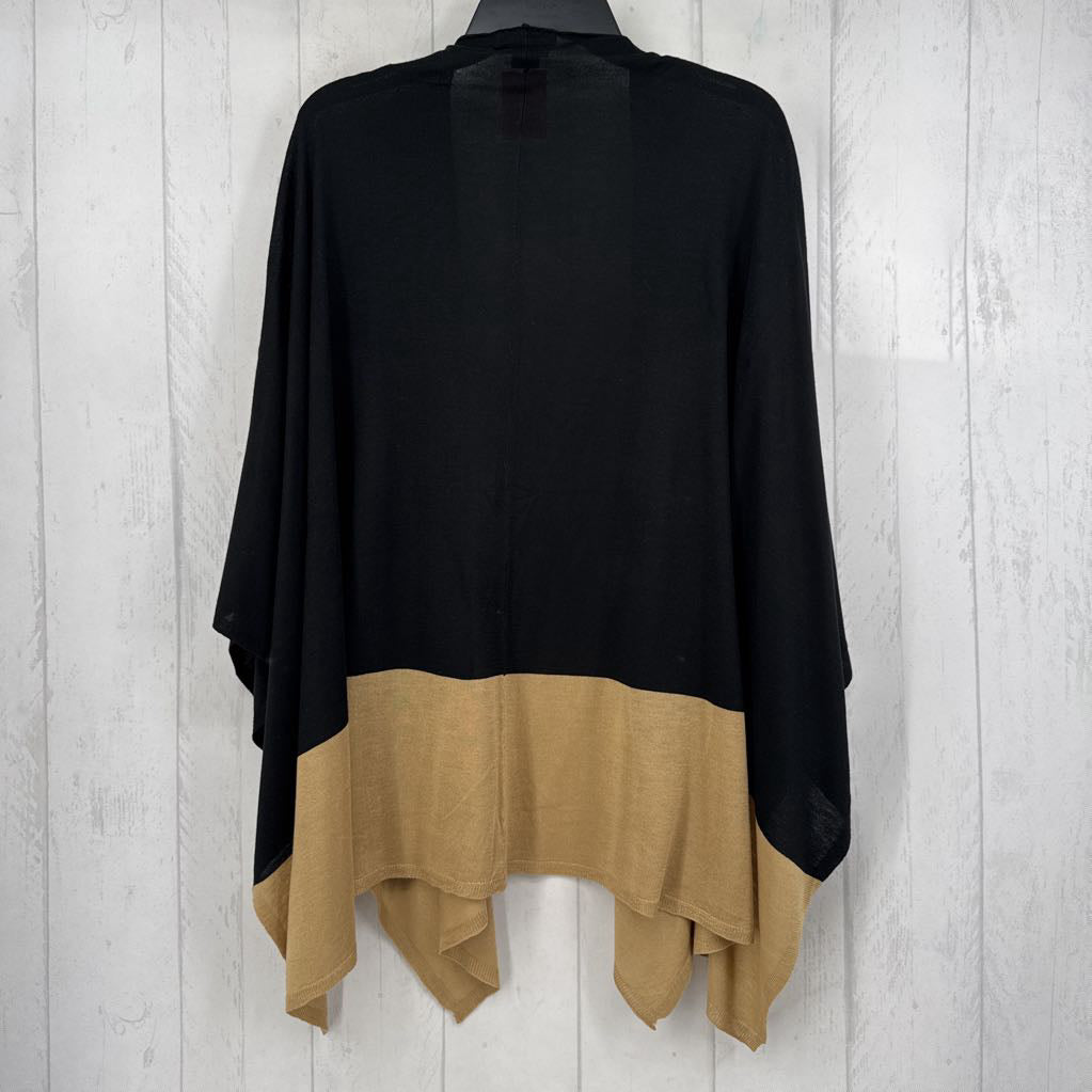 O/S colorblock ruana
