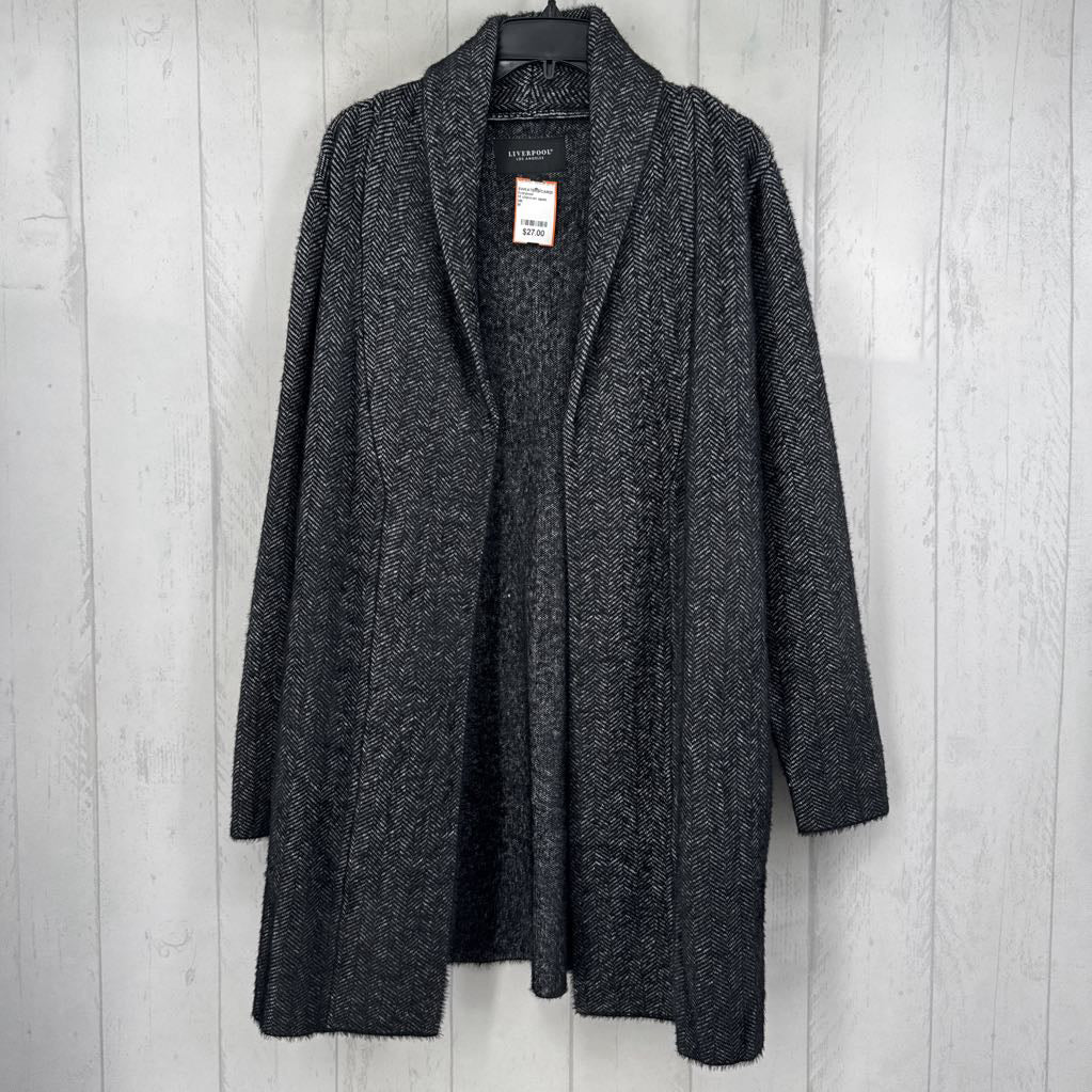 M chevron open front cardi