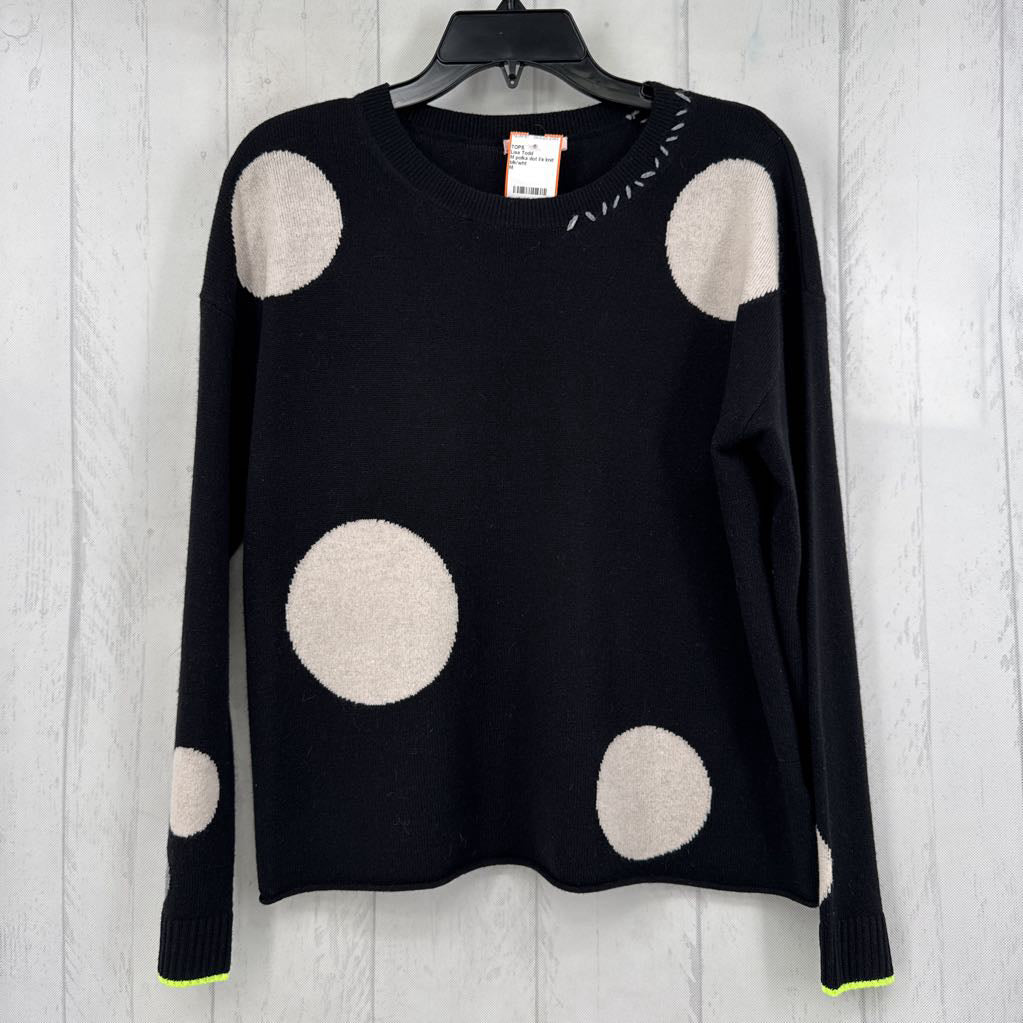 M polka dot l/s knit top