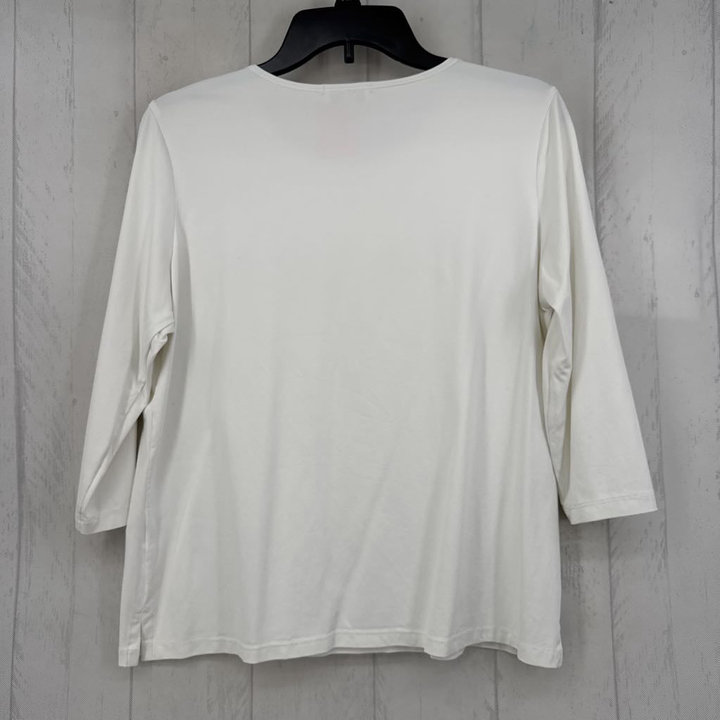 L round neck 3/4 slv tee