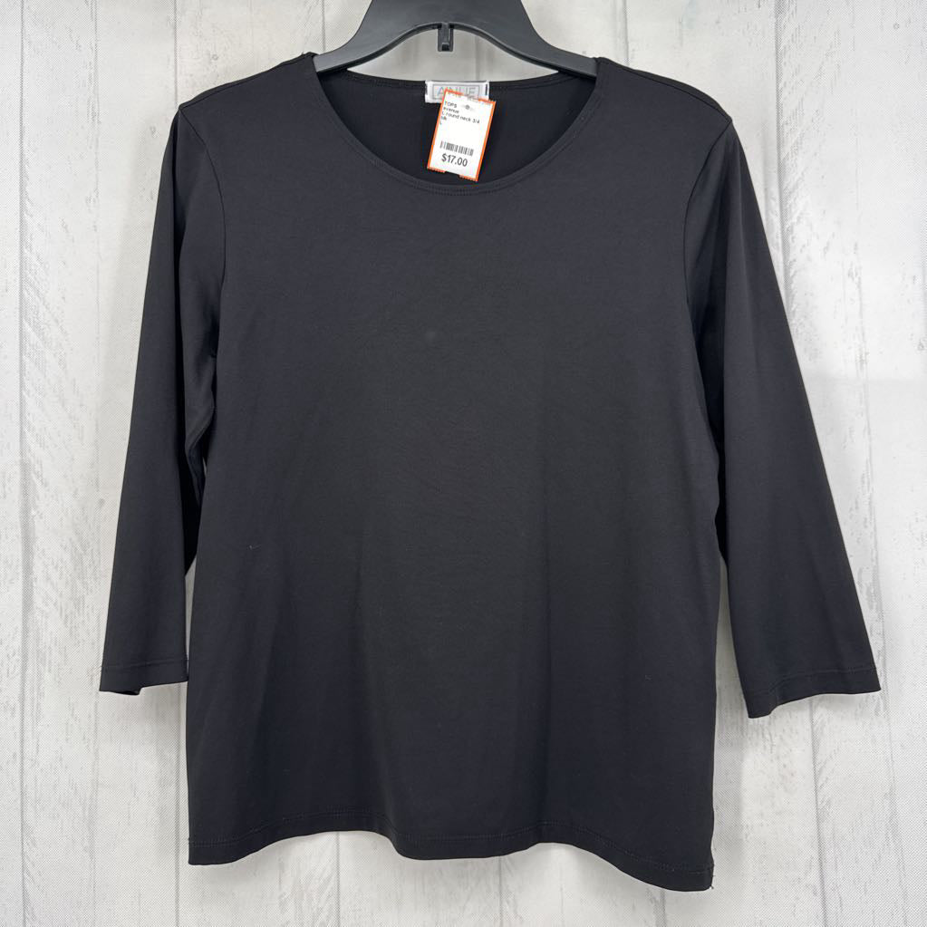 L round neck 3/4 slv tee