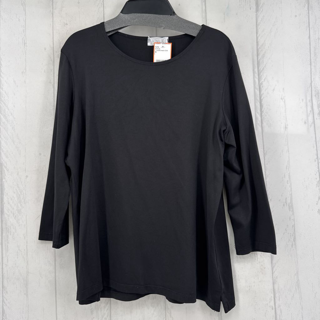 L round neck 3/4 slv tee