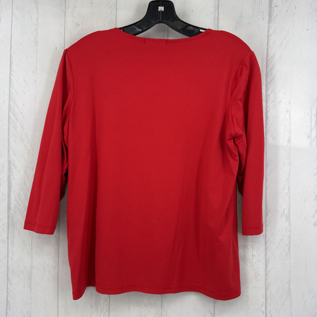 L round neck 3/4 slv tee
