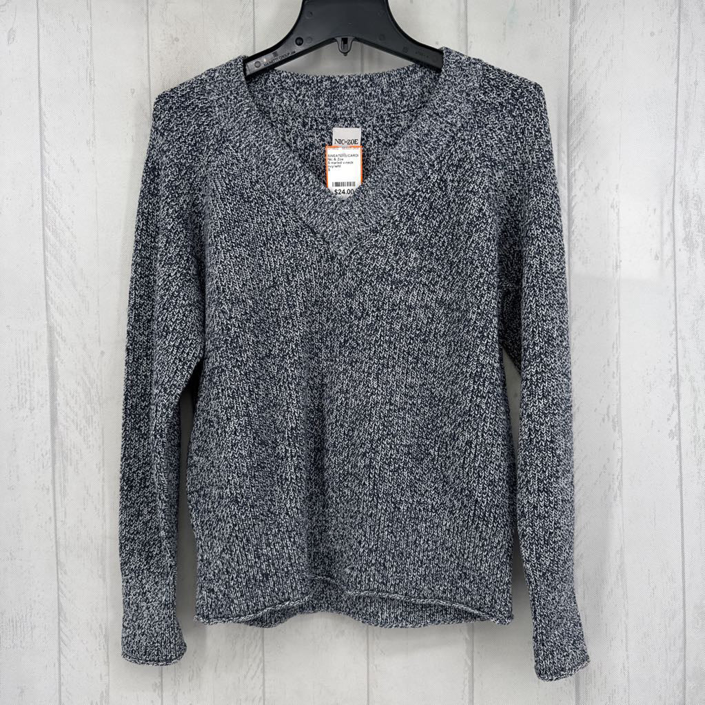 S marled v-neck sweater