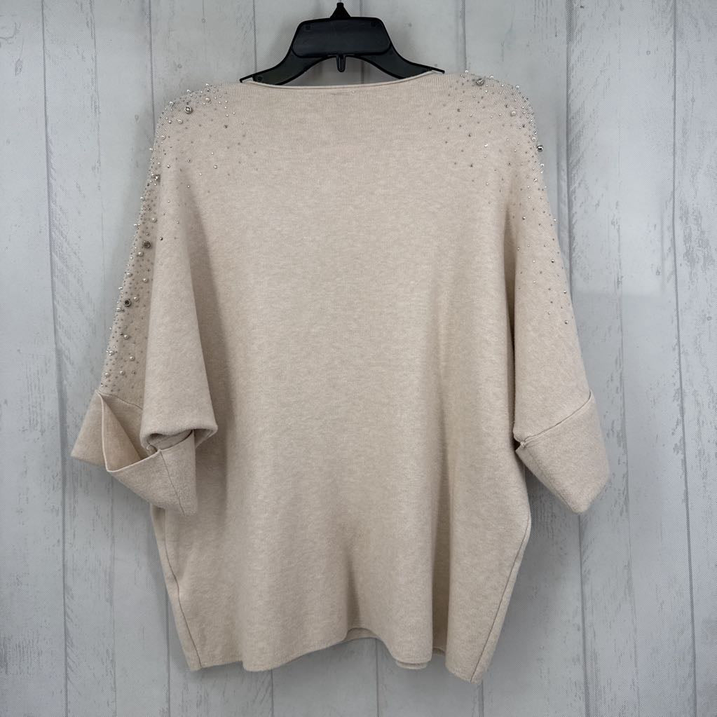 S embelished drop shoulder sweater
