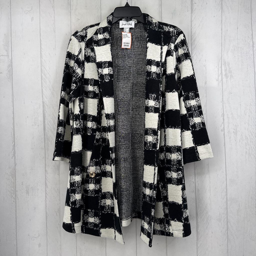 8 checkered open front jacket