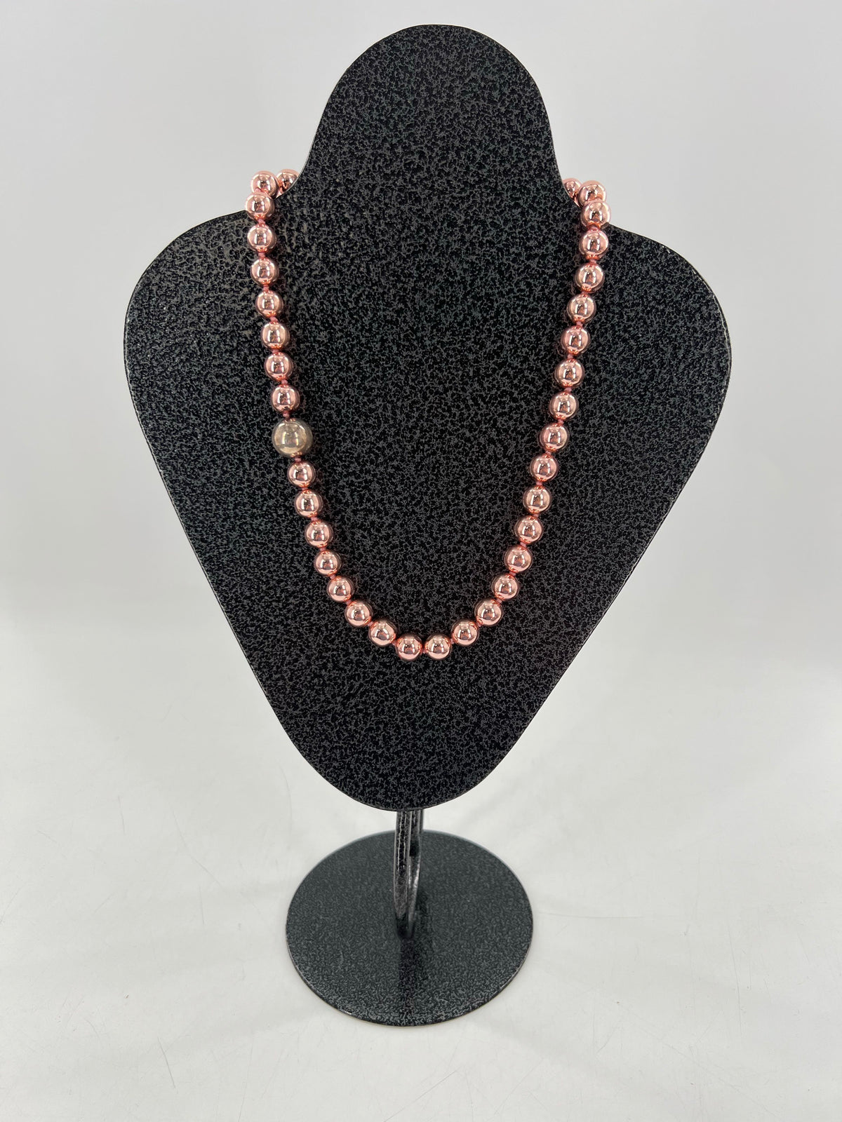 10" copper coated graduated bead necklace