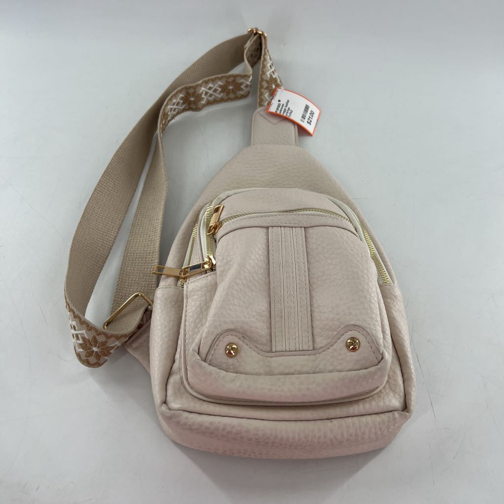 vegan leather woven strap slingbag