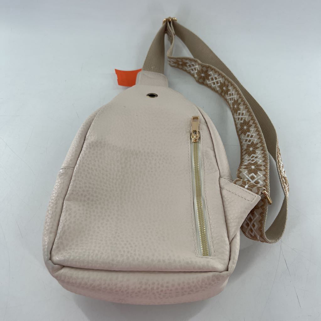 vegan leather woven strap slingbag