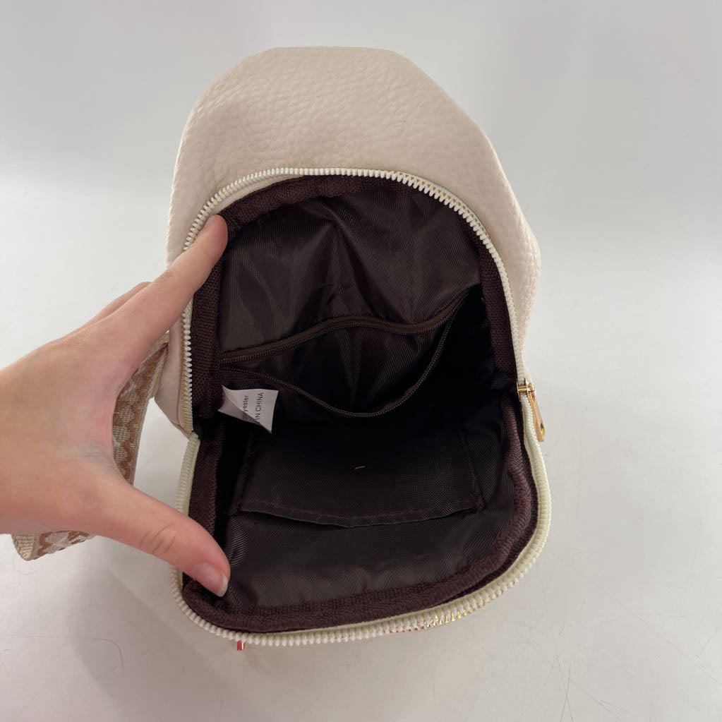 vegan leather woven strap slingbag