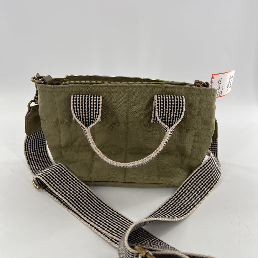nylon quilted mini crossbody w/ woven strap