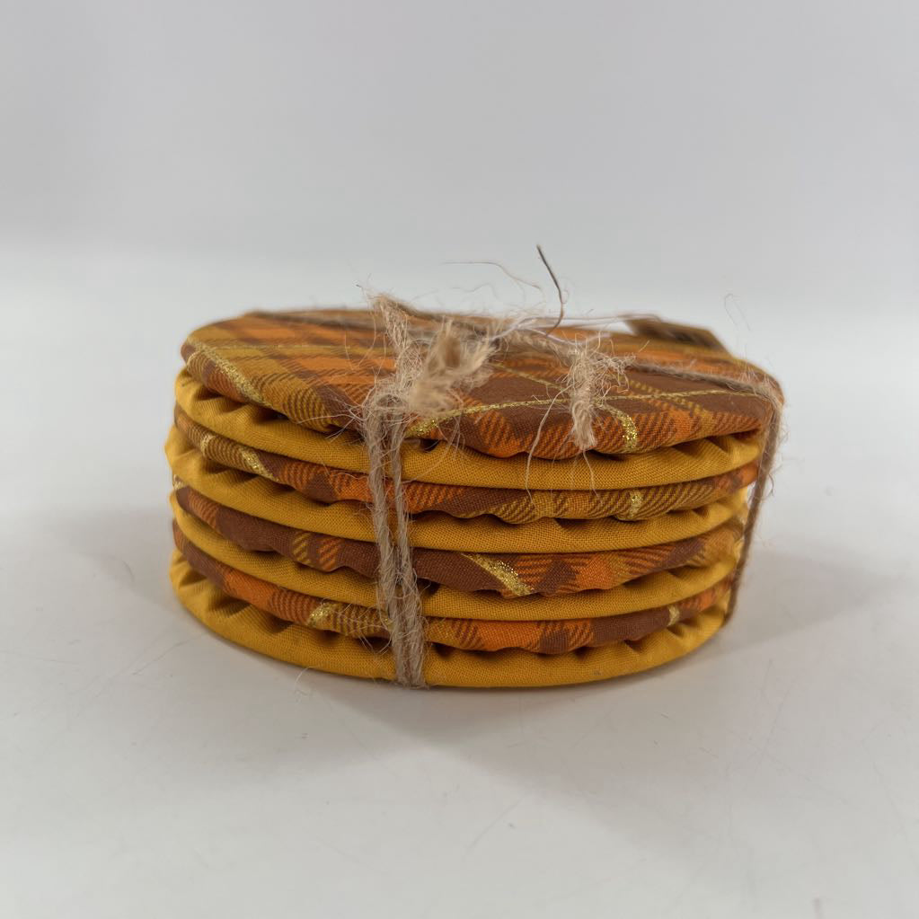 playing card holders-brown plaid