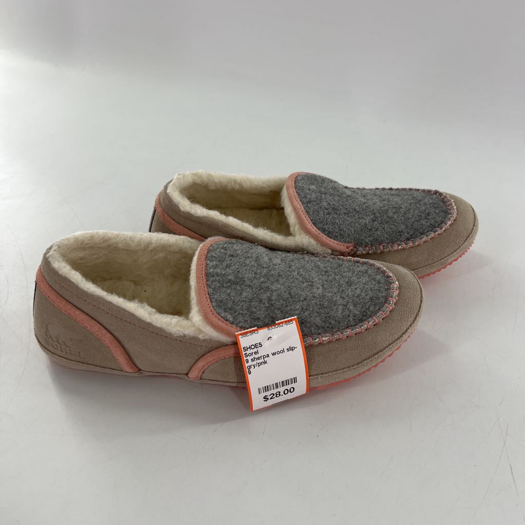 9 sherpa wool slip-ons
