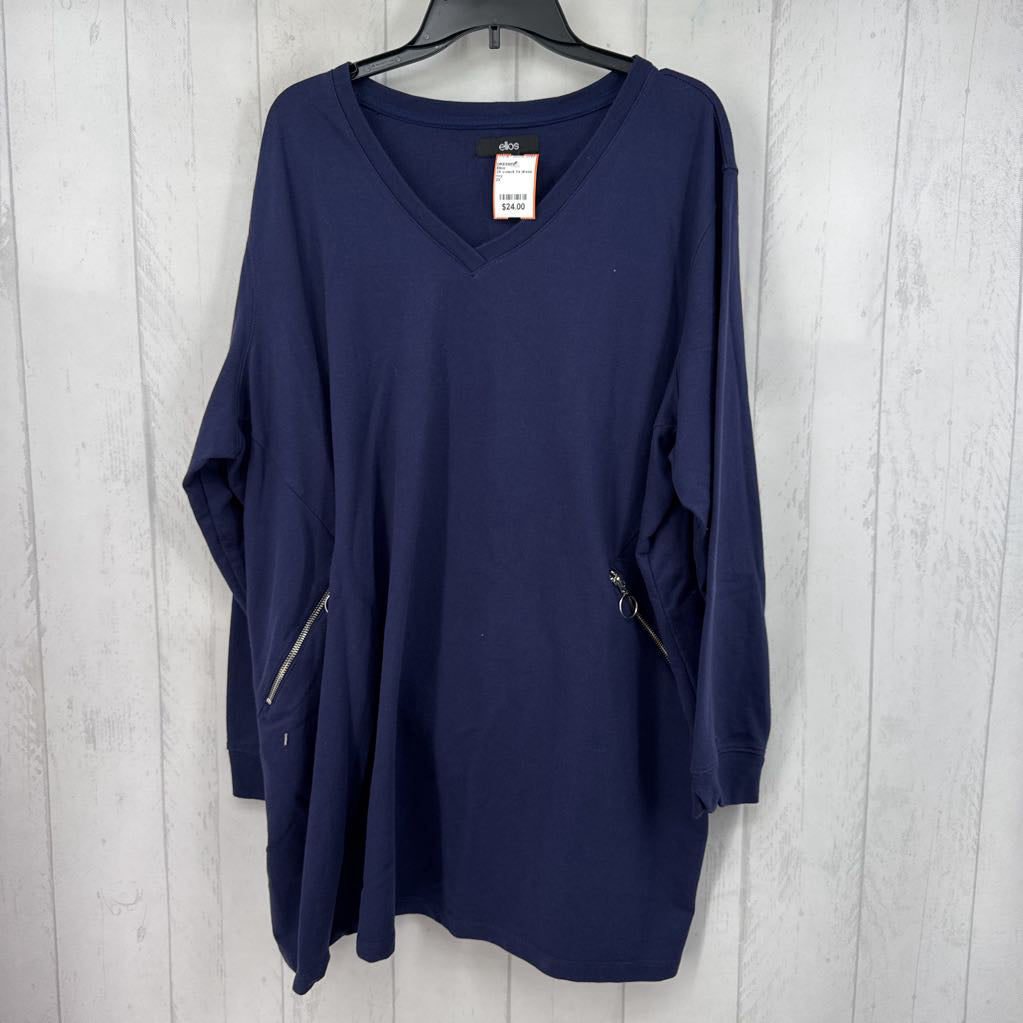 2X v-neck l/s dress