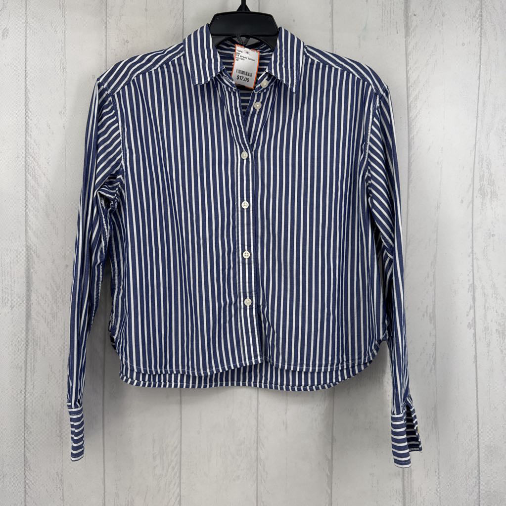 XS striped button down l/s top