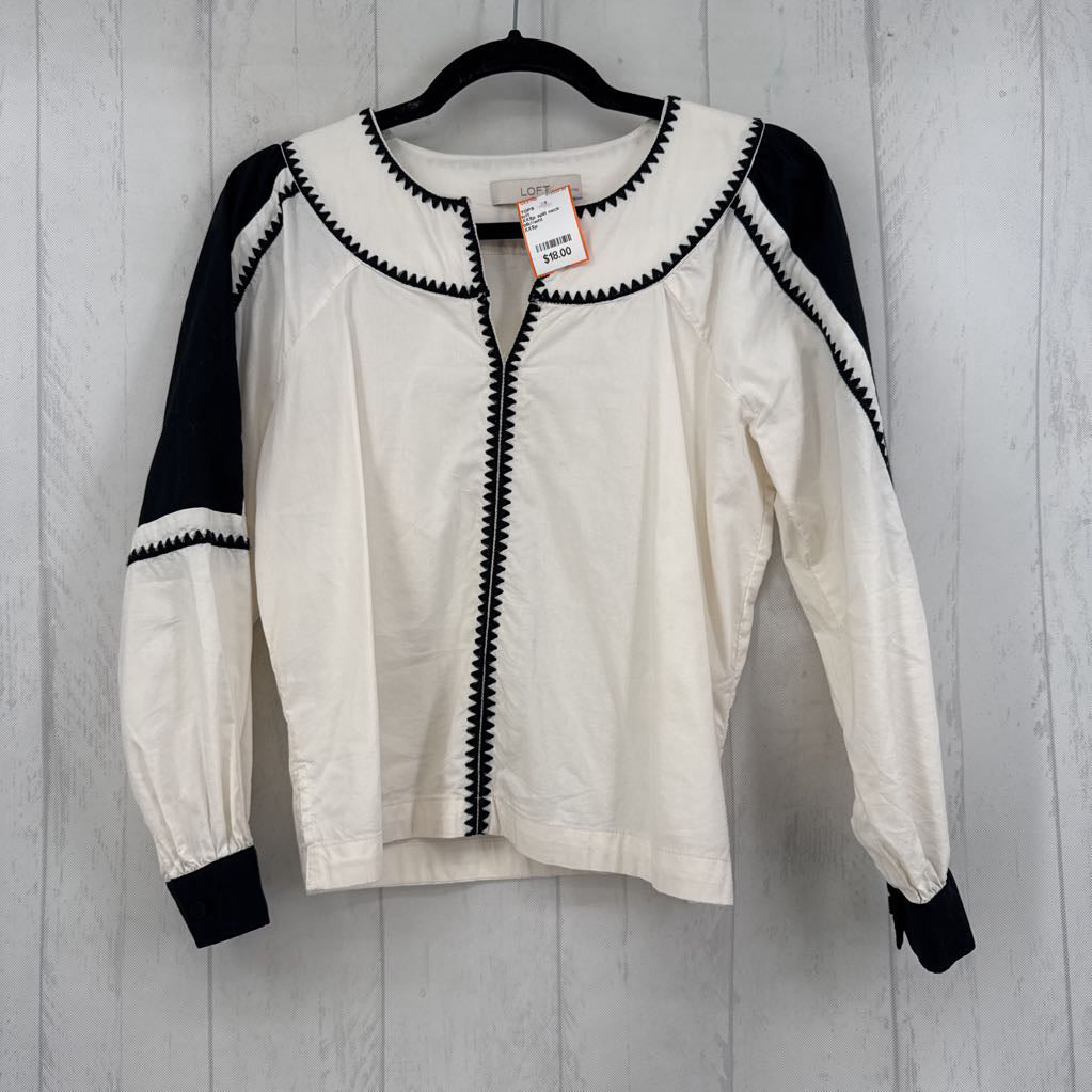 XXSp split neck colorblock l/s top