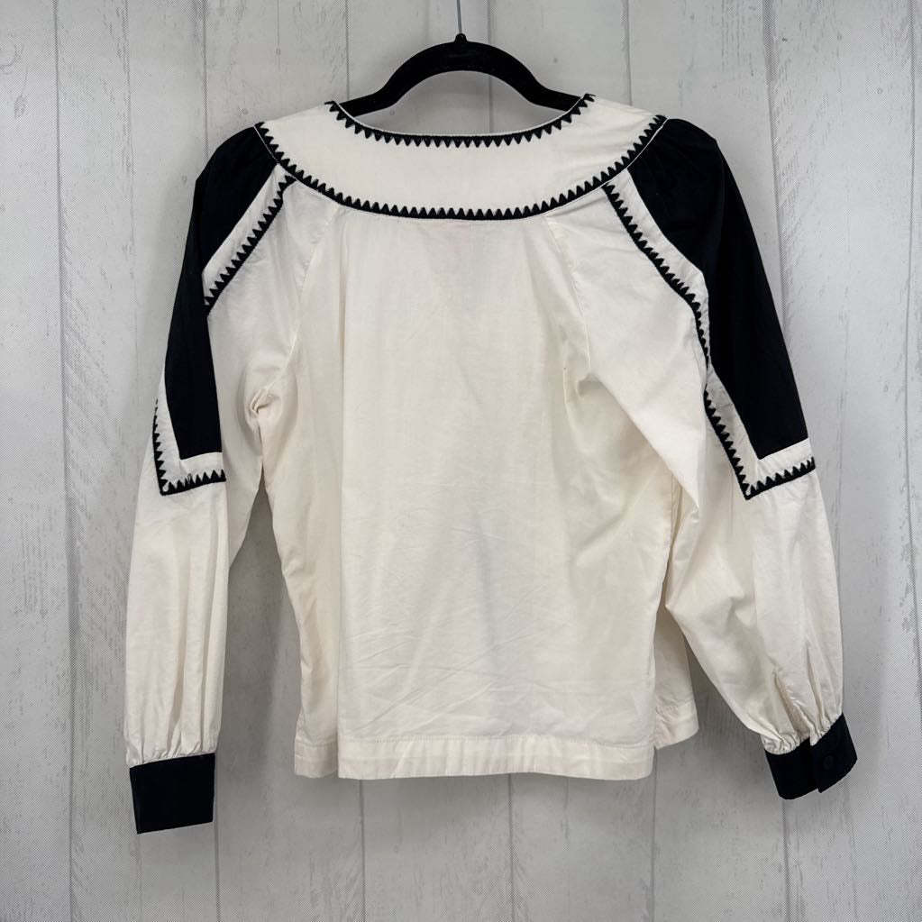 XXSp split neck colorblock l/s top